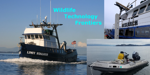 Wildlife Technology Frontiers Facebook page banner shows three research vessels in operation